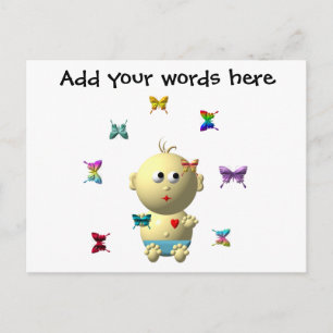 BABY-LICHAAM MET 9 BUTTERFLIES OPSTARTEN BRIEFKAART