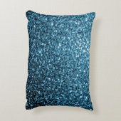 Baby lichtblauwe faux glitter sparter Monogram Accent Kussen (Achterkant (Verticaal))