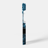 Baby lichtblauwe faux glitter sparter Monogram iPhone Hoesje (Linkerkant)