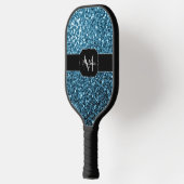 Baby lichtblauwe faux glitter sparter Monogram Pickleball Paddle (Links)