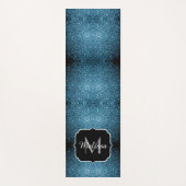 Baby lichtblauwe faux glitter sparter Monogram Yogamat (Voorkant)