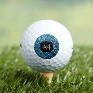 Baby lichtblauwe nepschittertjes Monogram Golfballen