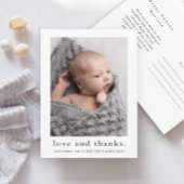 Baby Liefde en Bedankt Foto geboorteaankondiging Briefkaart