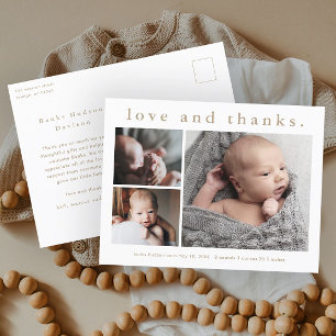 Baby Liefde en Bedankt Foto geboorteaankondiging Briefkaart