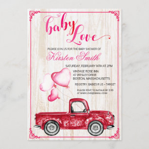 Baby Liefde Hart Ballonnen Baby Shower Uitnodiging