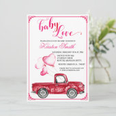 Baby Liefde Hartballonnen Baby shower Uitnodiging (Staand voorkant)