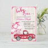 Baby Liefde Hartballonnen Baby shower Uitnodiging (Staand voorkant)