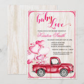 Baby Liefde Hartballonnen Baby shower Uitnodiging (Voorkant / Achterkant)