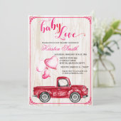 Baby Liefde Hartballonnen Baby shower Uitnodiging (Staand voorkant)