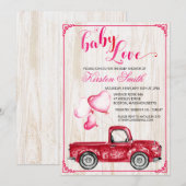 Baby Liefde Hartballonnen Baby shower Uitnodiging (Voorkant / Achterkant)