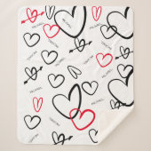 Baby Liefde Persoonlijke naam Harten Patroon Baby Sherpa Deken (Voorkant)
