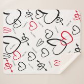 Baby Liefde Persoonlijke naam Harten Patroon Baby Sherpa Deken (Voorkant (horizontaal))