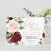 Baby Liefde roze goudbruine douche Kaart (Staand voorkant)