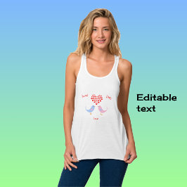 Baby liefde zoete vogels aangepaste tekst tanktop
