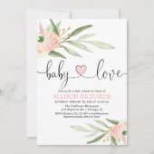 Baby liefdesroze goudbruine douche kaart (Voorkant)