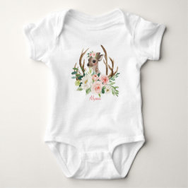 baby lijfkostuum schattige hert roze floralen romper