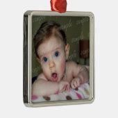 Baby Lijst met lint Metalen Ornament (Rechts)