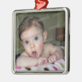 Baby Lijst met lint Metalen Ornament (Links)