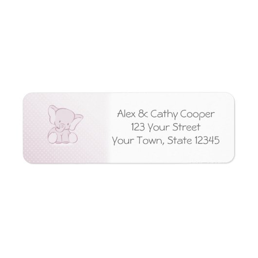 Baby Lila olifant Etiket (Voorkant)