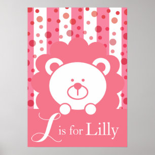 Baby Lion Alphabet - L is voor Lilly Poster
