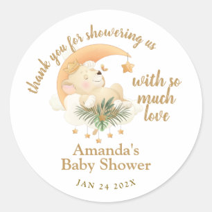 Baby Lion Baby shower Dank u wel Ronde Sticker