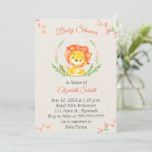 Baby Lion Baby shower Invitation Kaart (Staand voorkant)