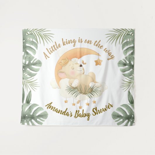 Baby Lion Baby shower Tapestry Backdrop Wandkleed (Voorkant (horizontaal))