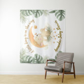 Baby Lion Baby shower Tapestry Backdrop Wandkleed (In situ)