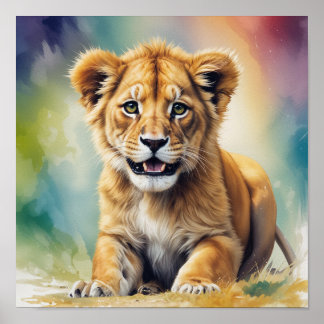 baby Lion-Buy Muurkunst & Schilderijen Poster