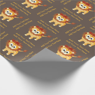 Baby Lion Cub Cute Children's Birthday Custom Cadeaupapier