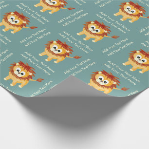 Baby Lion Cub Cute Children's Birthday Custom Cadeaupapier