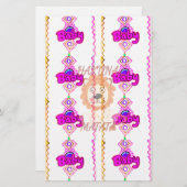 Baby Lion Cub Hakuna Matata grafische kunsttekst o Briefpapier (Voorkant / Achterkant)