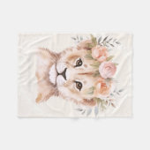 Baby Lion Cub met bloemenkroon Fleece Deken (Voorkant (Horizontaal))