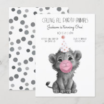 Baby Lion Cub zwart-wit Birthday