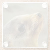 Baby Lion Face Glazen Onderzetter (Achterkant)