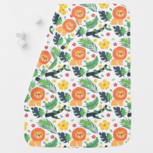 Baby Lion Jungle Pattern Baby Blanket
