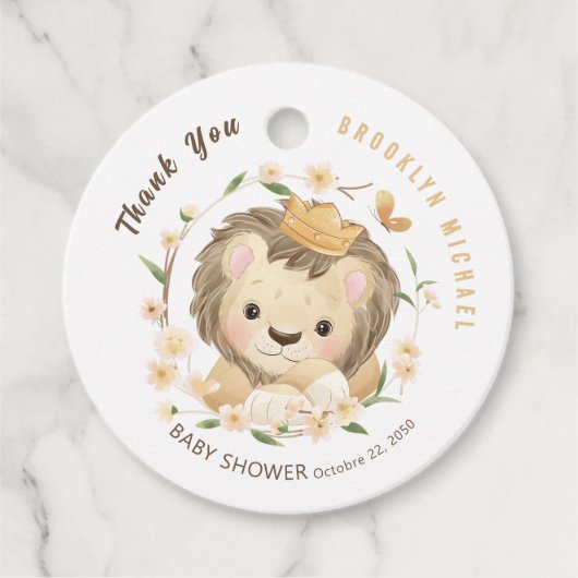 Baby Lion king Oerwoud Baby shower Bedankjes Labels (Voorkant)