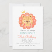 BABY LION King of the 1st Birthday Announement Aankondiging (Voorkant)