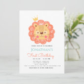 BABY LION King of the 1st Birthday Announement Aankondiging (Staand voorkant)