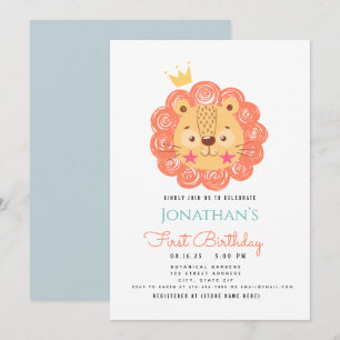 BABY LION King of the 1st Birthday Announement Aankondiging