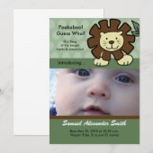 BABY LION King of the Oerwoud Birth Notice Aankondiging (Voorkant / Achterkant)