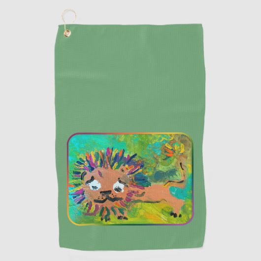 Baby Lion: "Kunst van kinderen" Golfhanddoek (Voorkant)