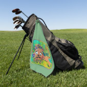 Baby Lion: "Kunst van kinderen" Golfhanddoek (Groen)