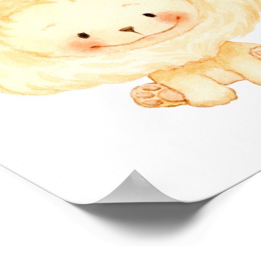Baby Lion Nursery Wall Art Poster (Hoek)