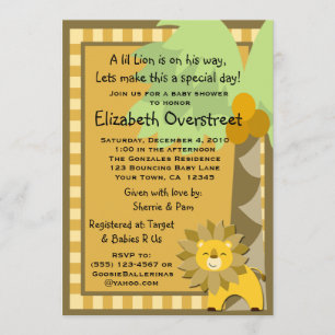 Baby Lion Oerwoud King Shower Zoo Safari Custom Kaart