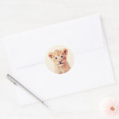 Baby Lion Ronde Sticker (Envelop)