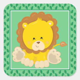 Baby Lion | Safari Animals Party Vierkante Sticker