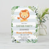Baby Lion Shower verjaardagsuitnodiging Kaart (Staand voorkant)