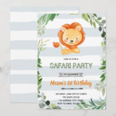 Baby Lion Shower verjaardagsuitnodiging Kaart (Voorkant / Achterkant)