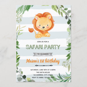 Baby Lion Shower verjaardagsuitnodiging Kaart